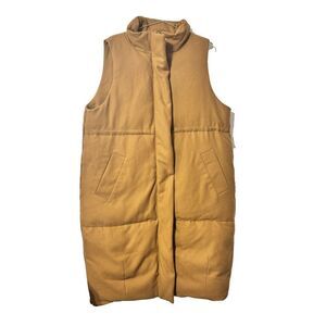 Risk Women's Long Waistcoat Large Tigers eye Large Solid Sleeveless Full Zip